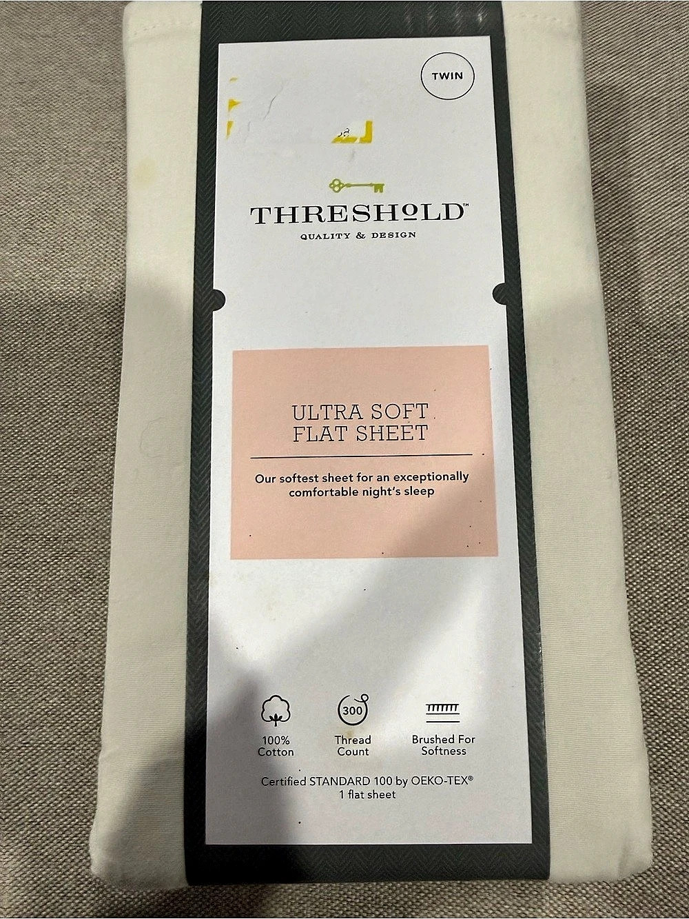 Threshold 300 Thread Count Ultra Soft Flat Sheet Twin Flat Sheet